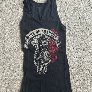 Sons of Anarchy Black Tank Top with Red Roses